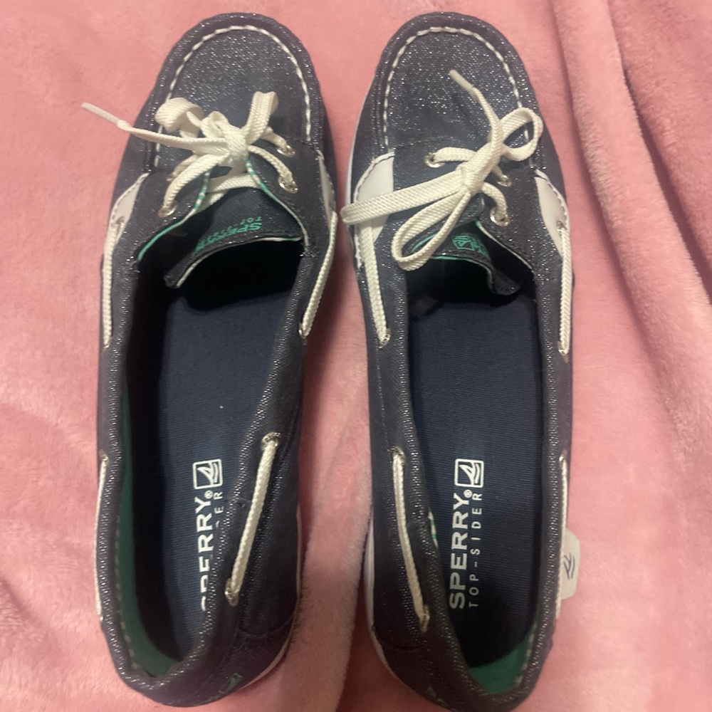 Sperry Top-Sider Dark Blue and White Boat Shoes